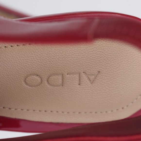 ALDO Patent Leather Peep Toe Sandals, Size 7 - Picture 5 of 6